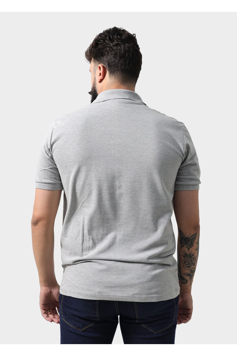 Camisa Polo Masculina Cinza