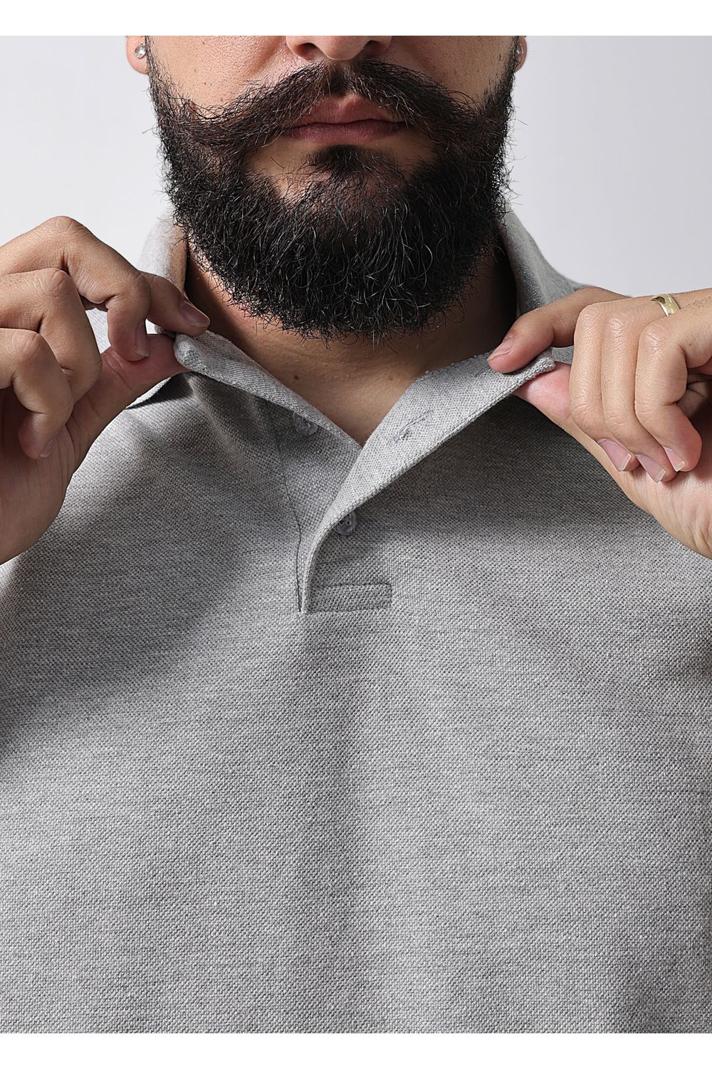 Camisa Polo Masculina Cinza