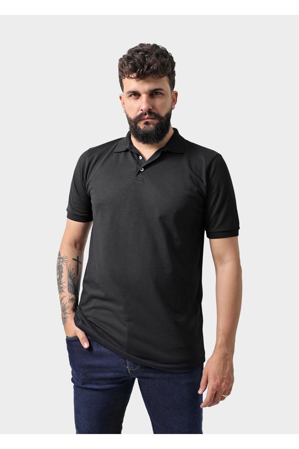 Camisa Polo Masculina Preta