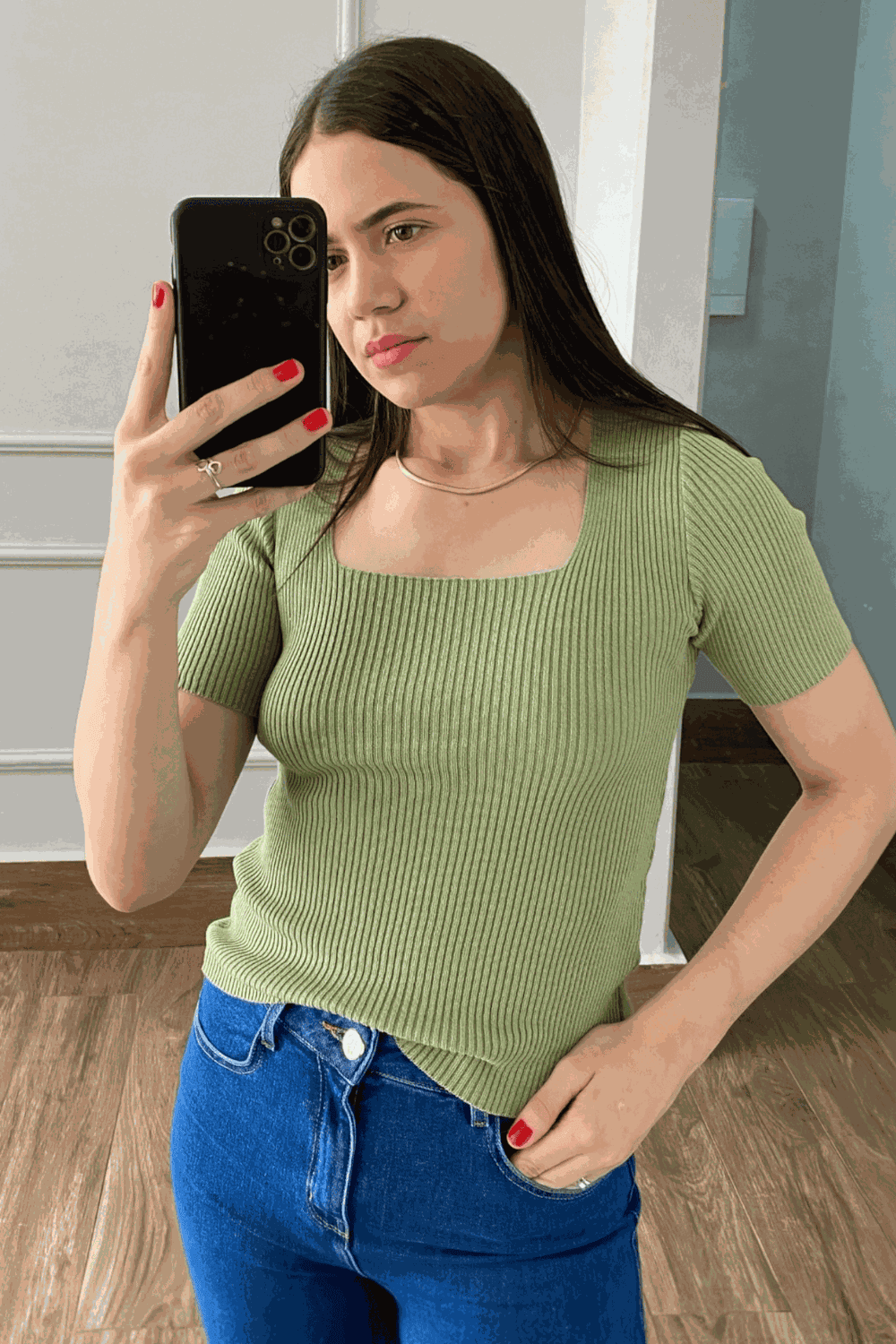Blusa Decote - Verde