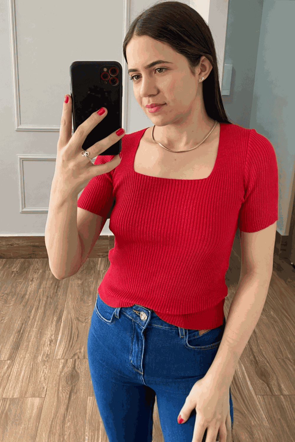 Blusa Decote - Vermelho