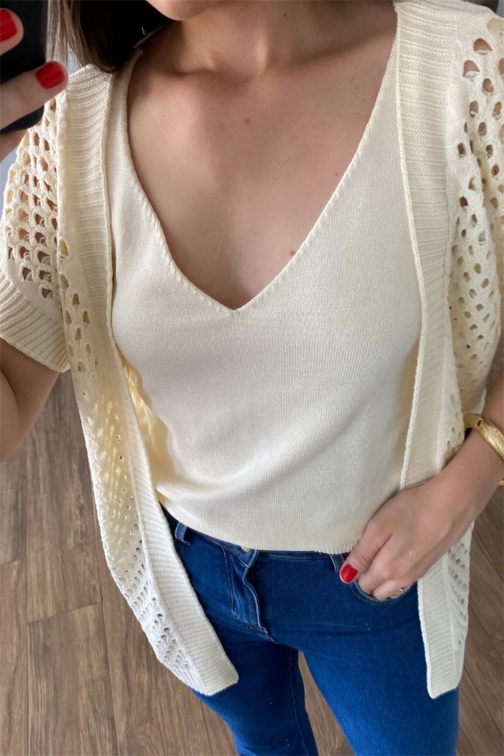 Kimono Rendado - Off White