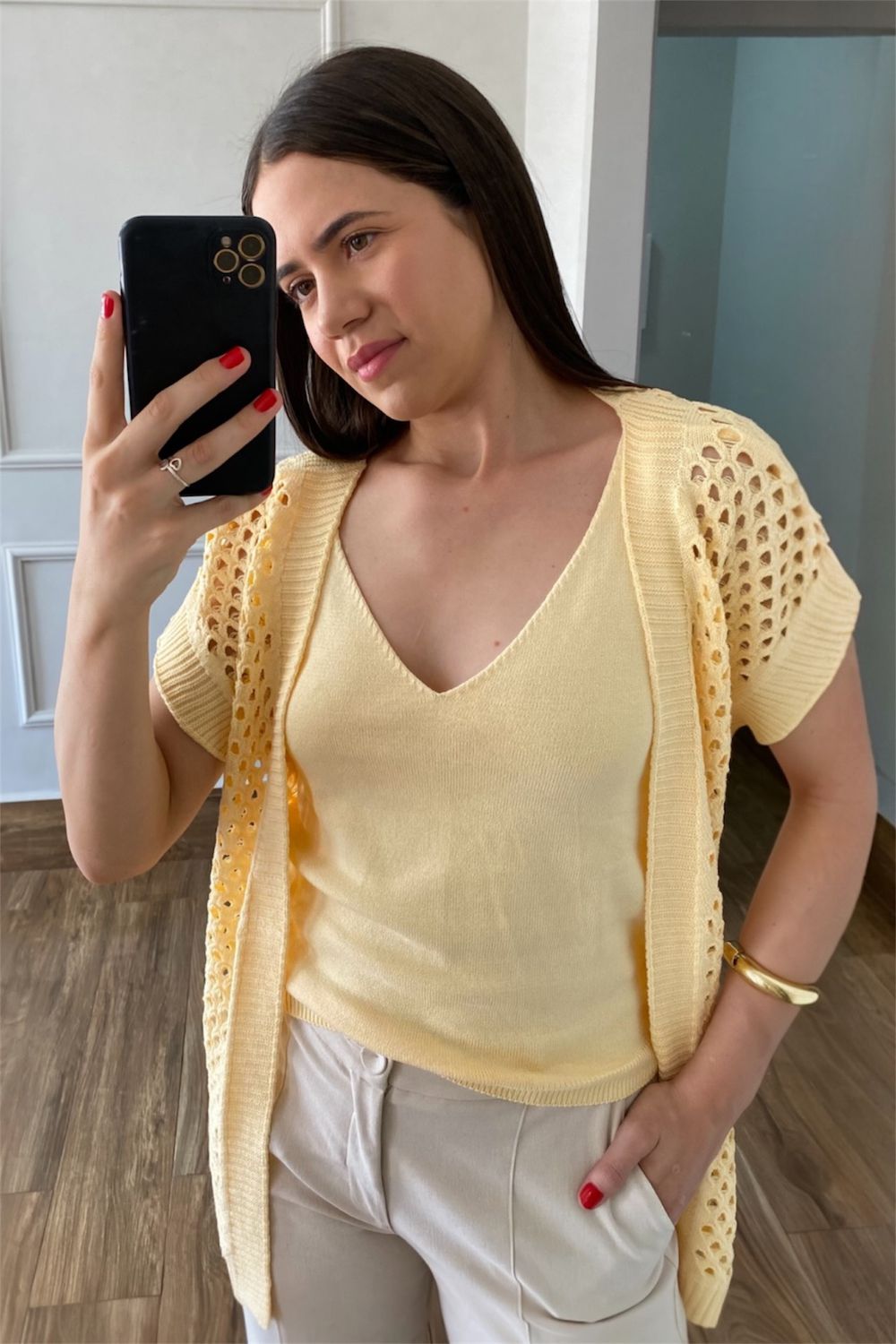 Kimono Rendado - Manteiga