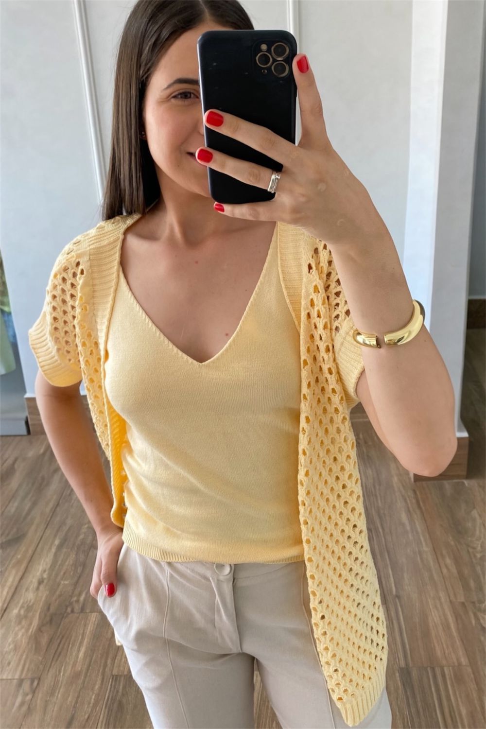 Kimono Rendado - Manteiga