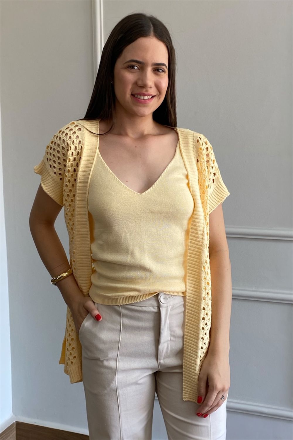 Kimono Rendado - Manteiga