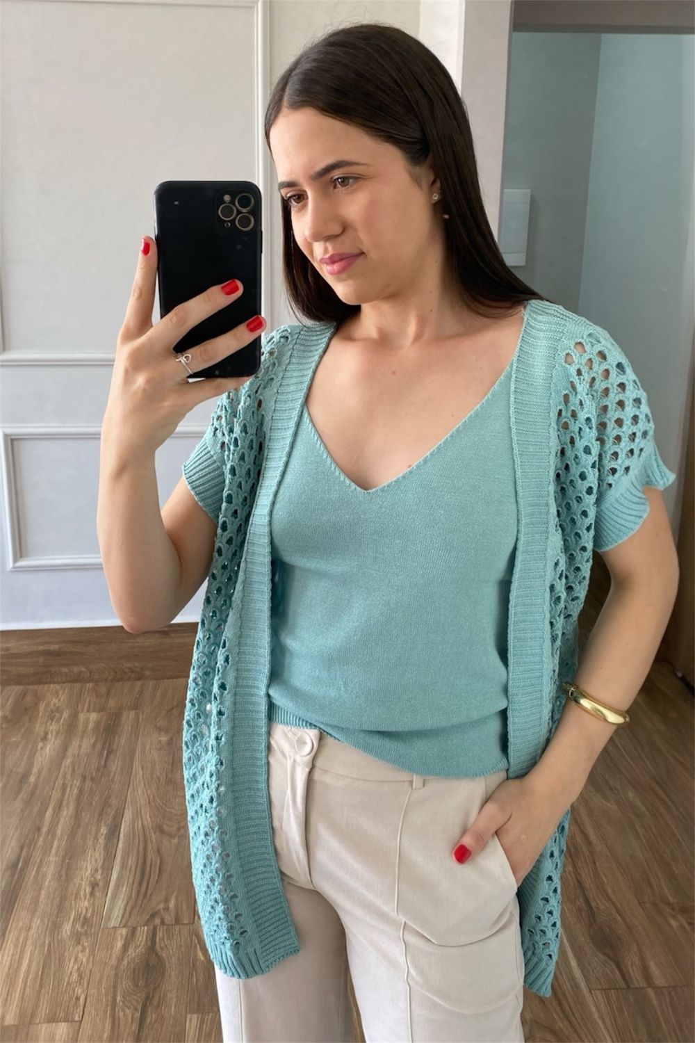 Kimono Rendado - Verde