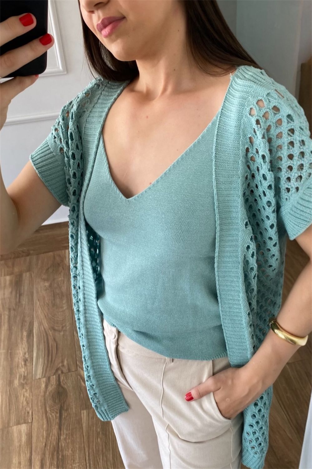 Kimono Rendado - Verde