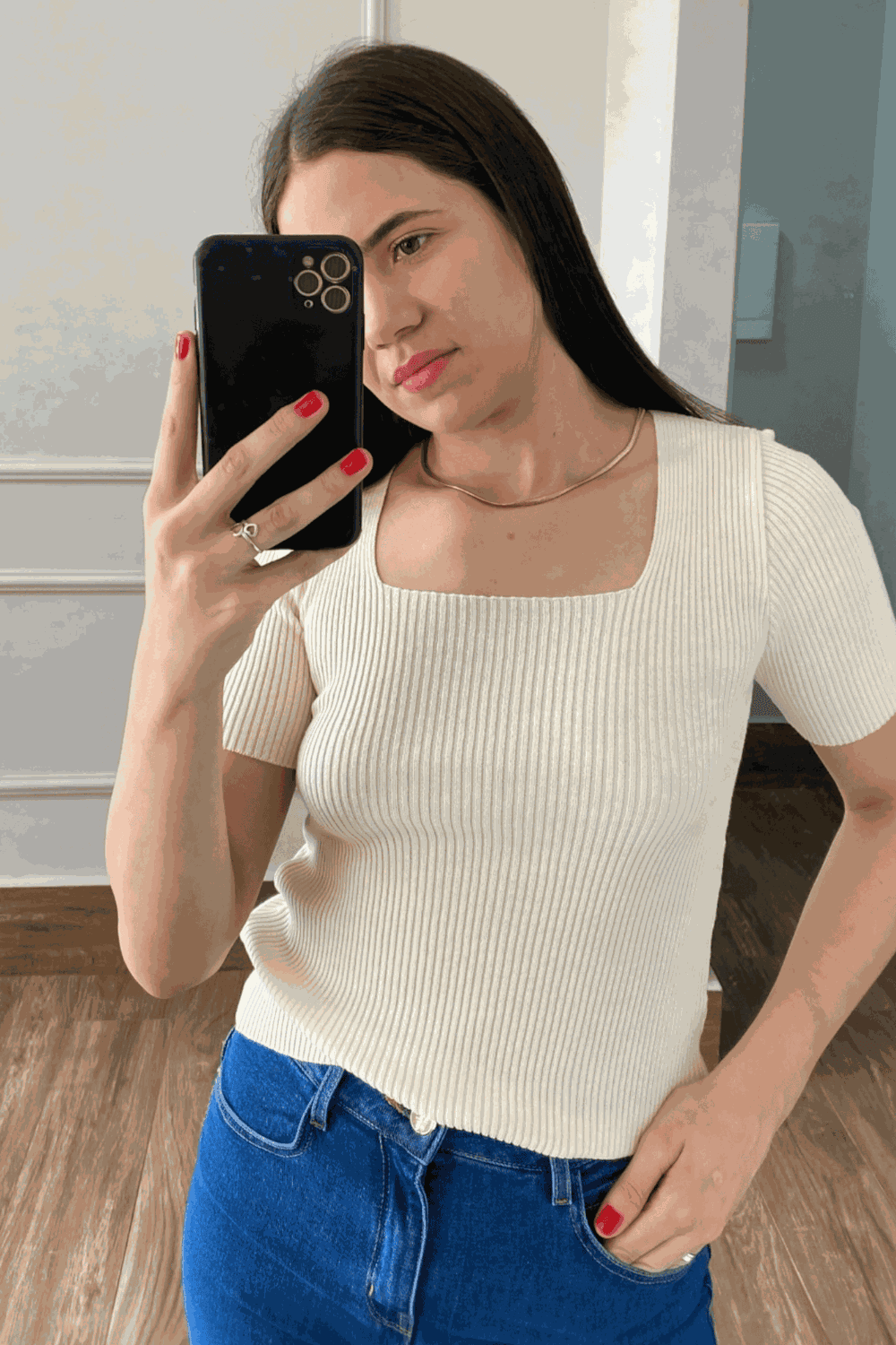 Blusa Decote - Off White