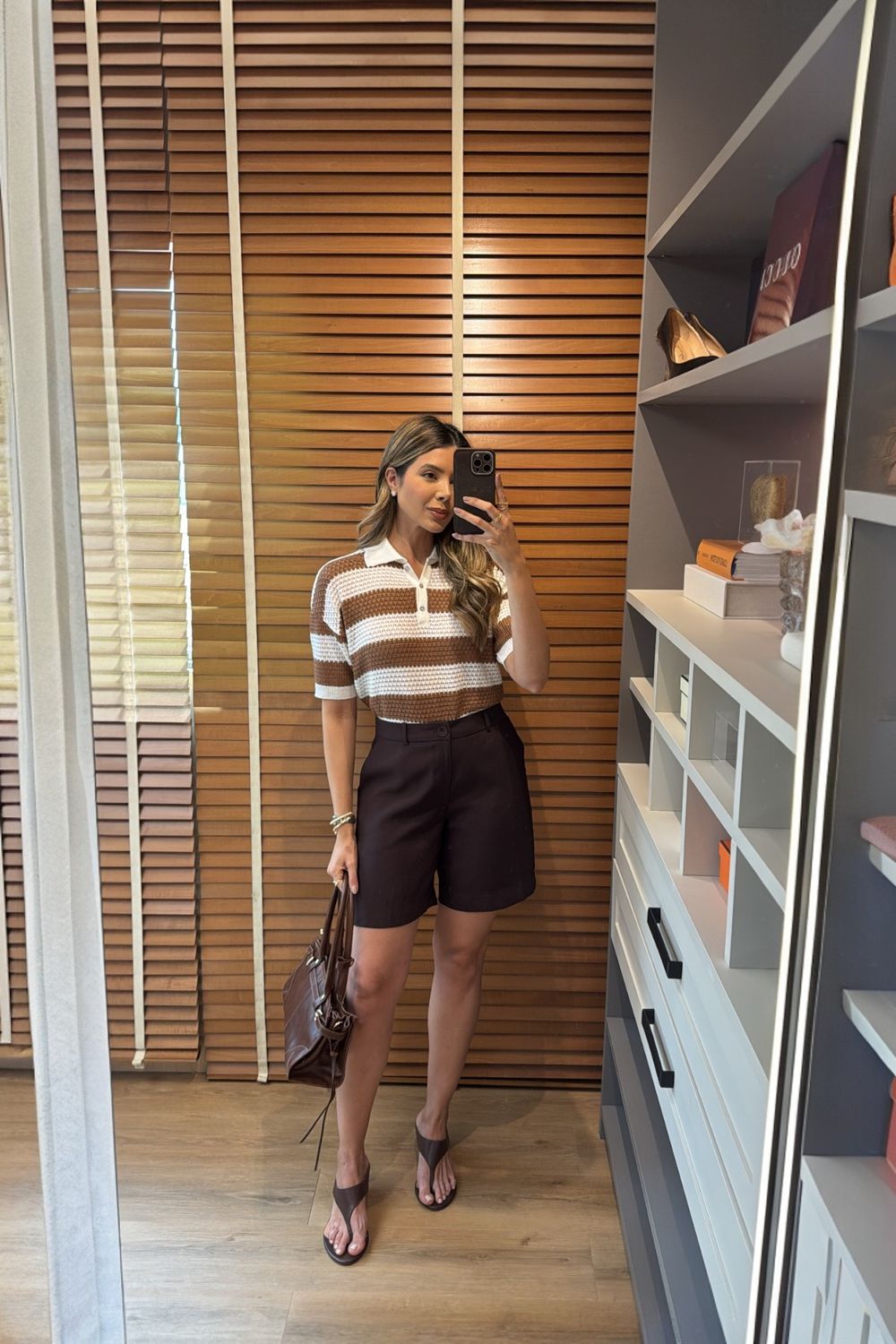 Blusa Tricot Listras - Caramelo