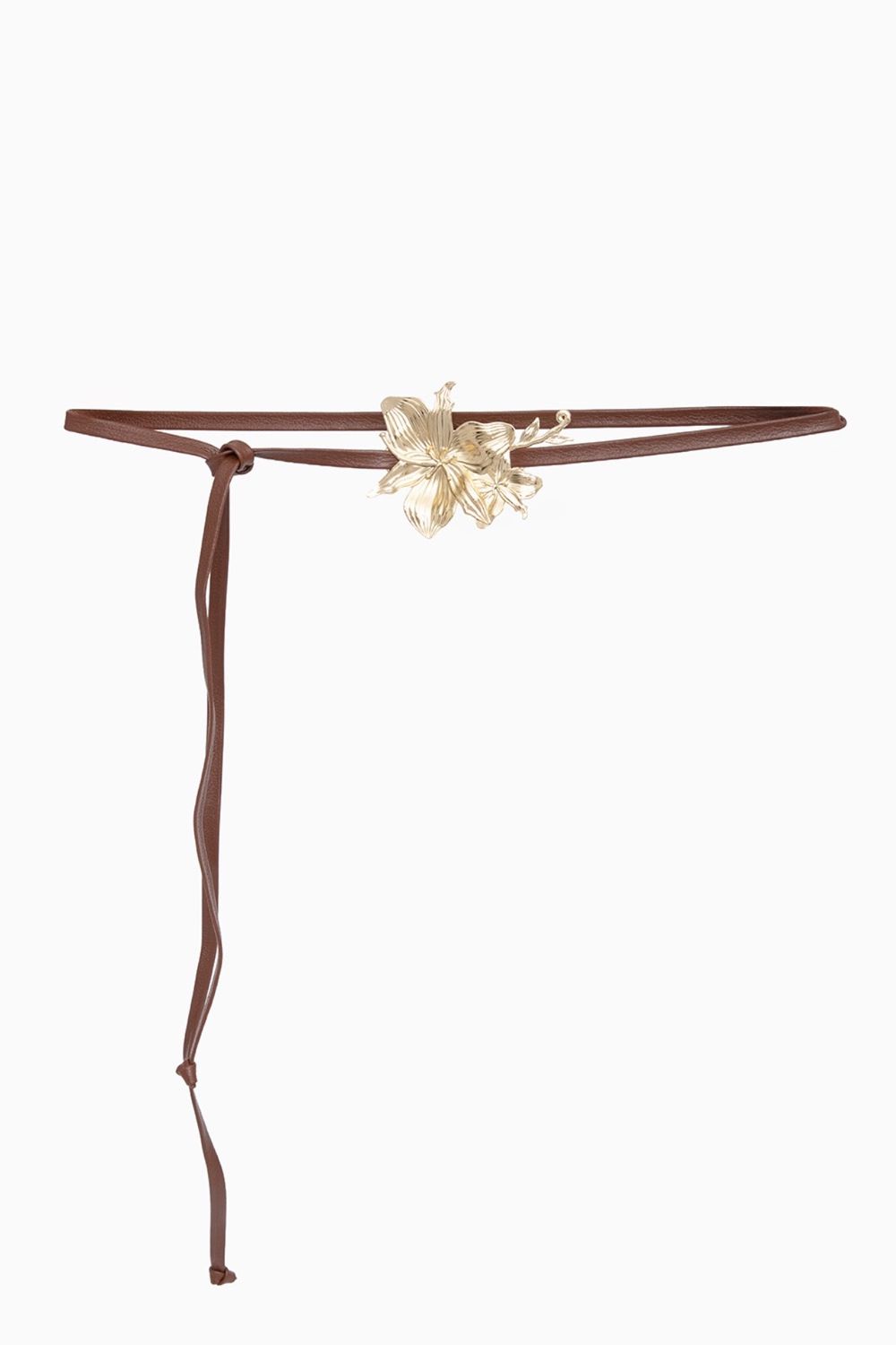 Cinto Flor Metal - Marrom