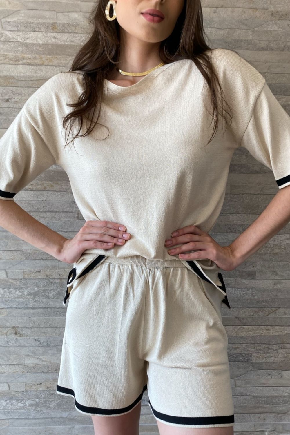 Conjunto Tricot Modal - Bege