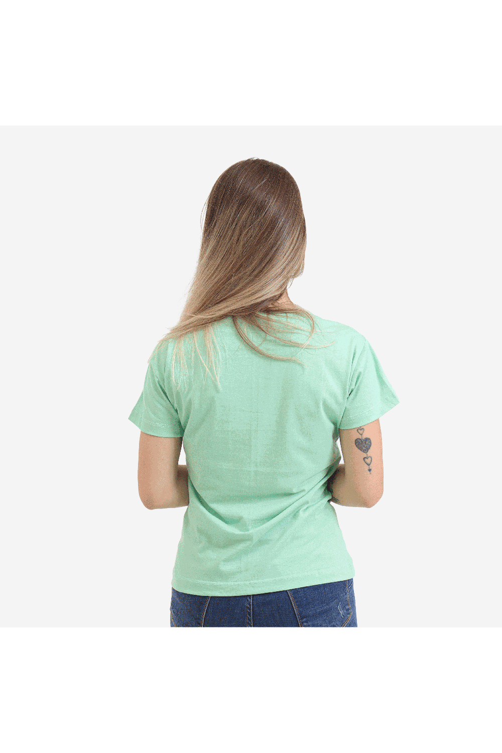 Camiseta Baby Look Feminina Verde Água
