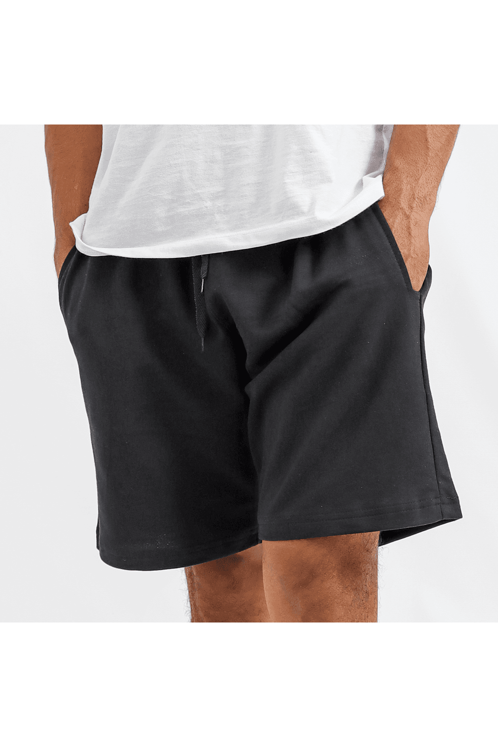 Bermuda Moletom Masculina Básica Lisa - Preto