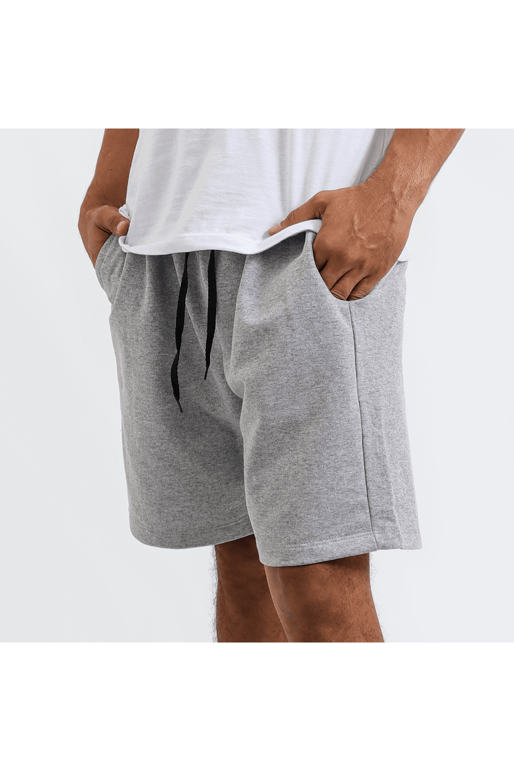 Bermuda Moletom Masculina Básica Lisa - Cinza
