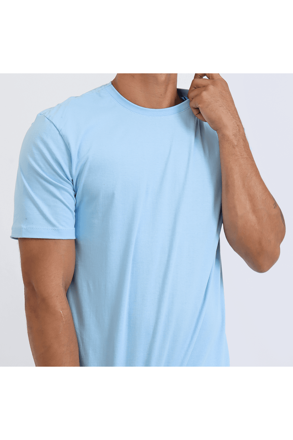 Camiseta Masculina Básica Lisa Azul Bebê