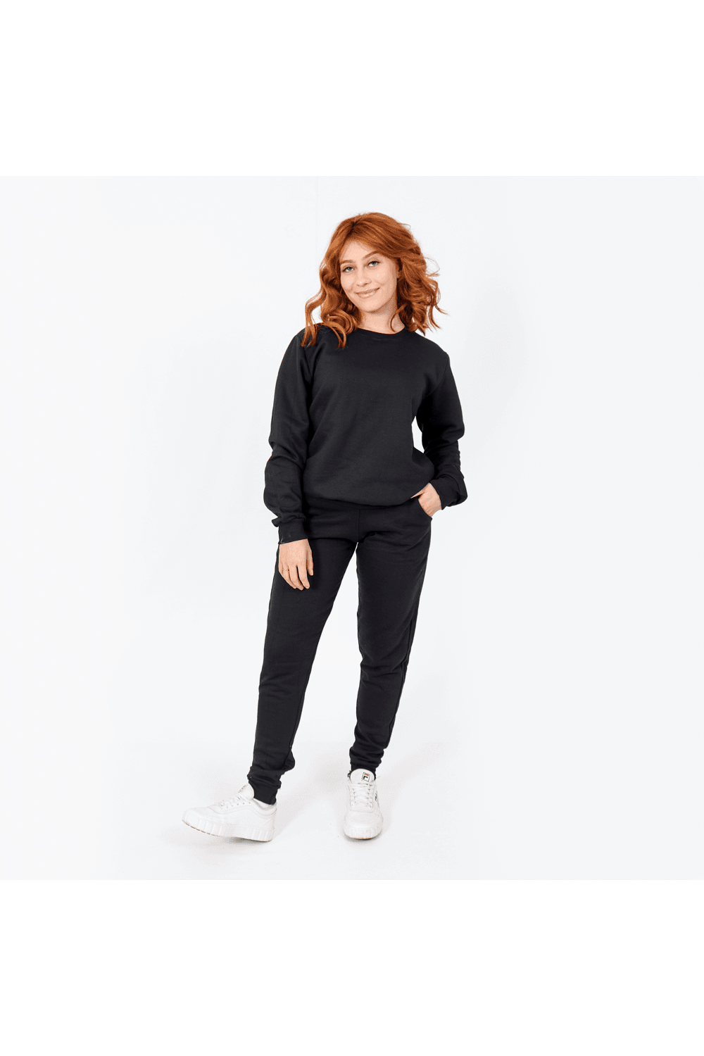 Conjunto Moletom Feminino Gola Careca Blusa e Calça