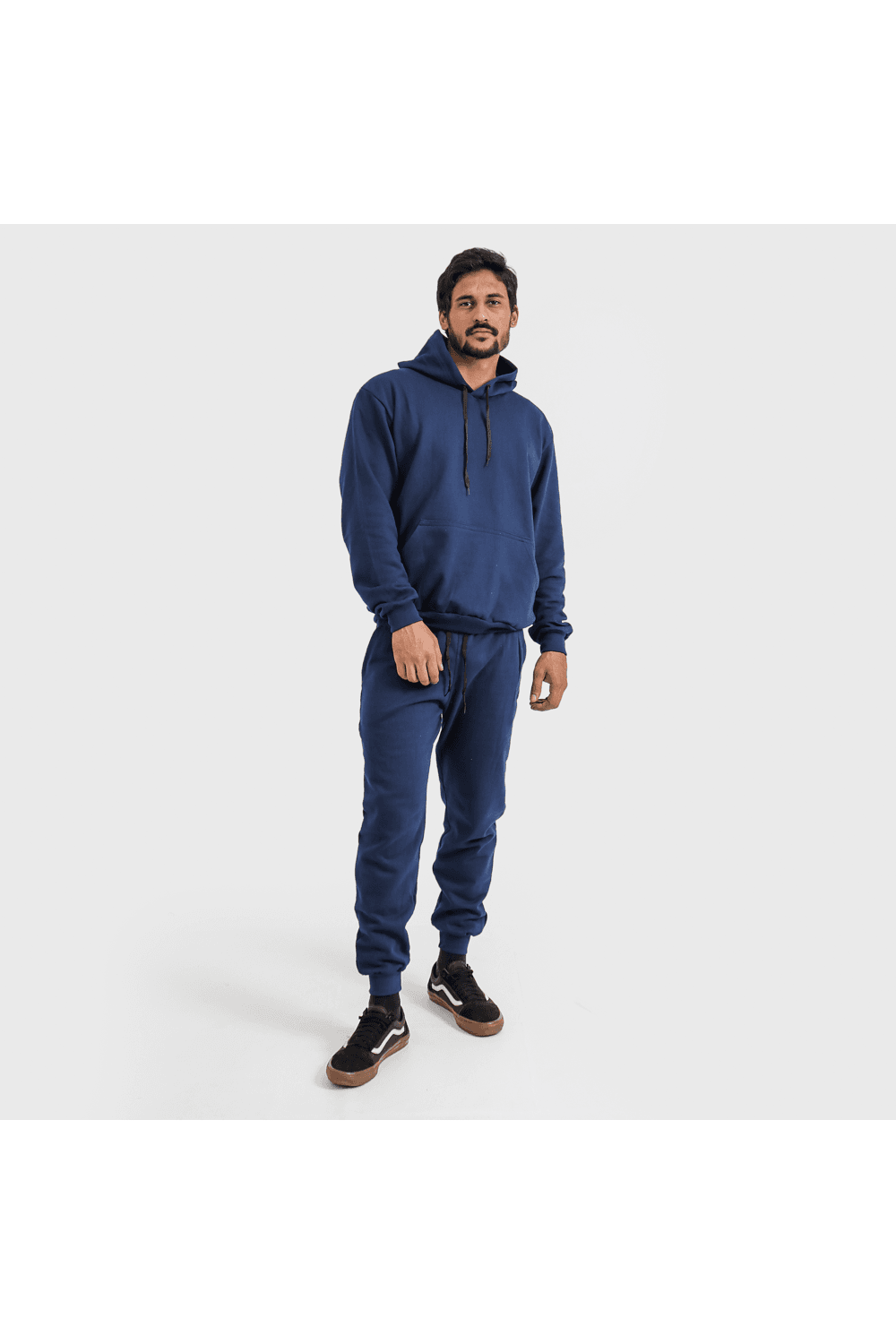 Conjunto Moletom Masculino Canguru Blusa e Calça Azul Escuro