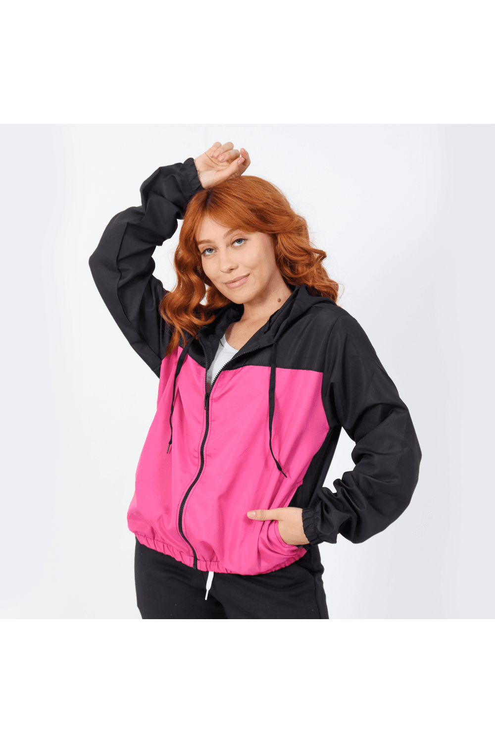 Jaqueta Corta Vento Feminino Com Zíper Rosa