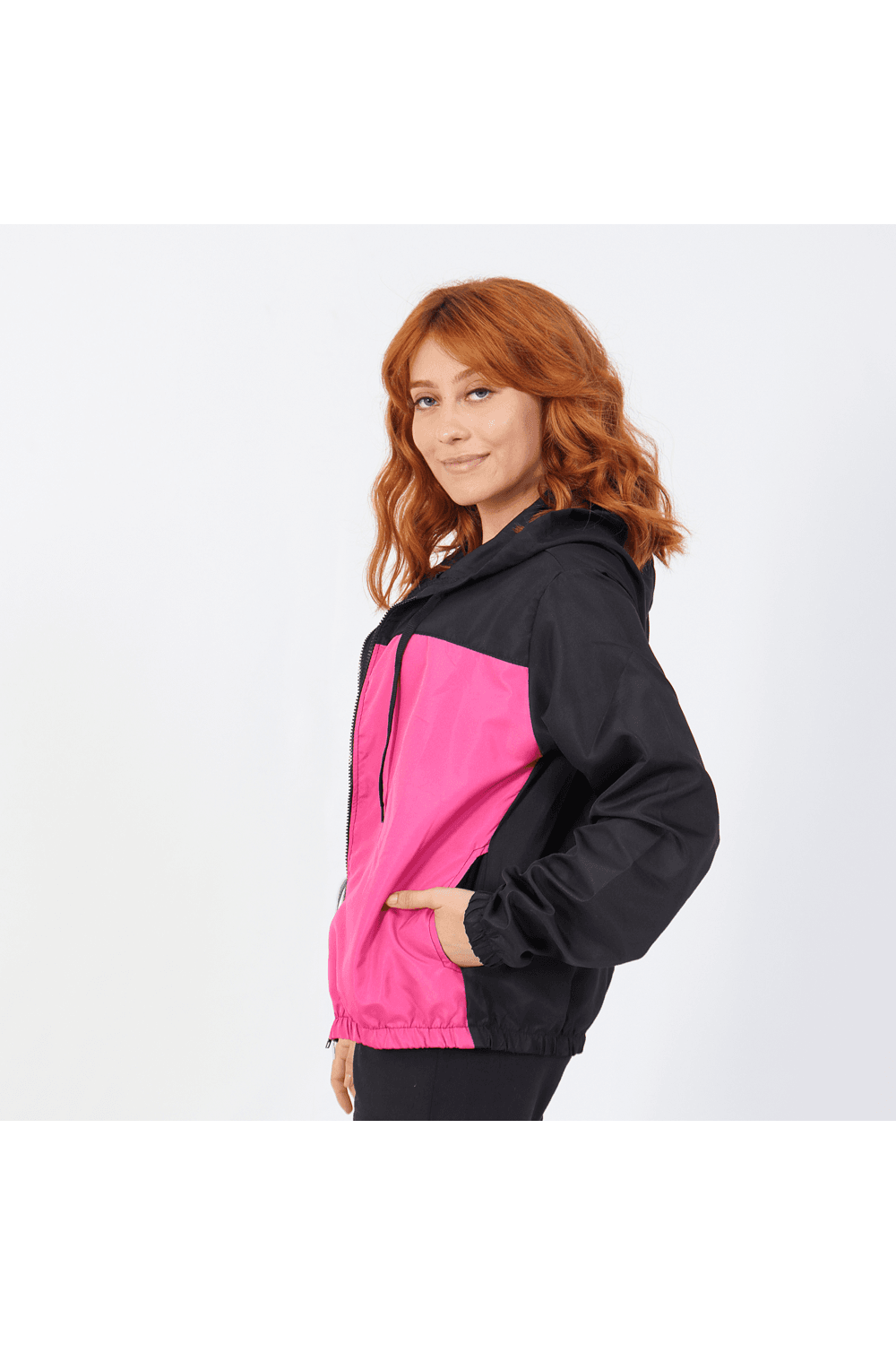 Jaqueta Corta Vento Feminino Com Zíper Rosa