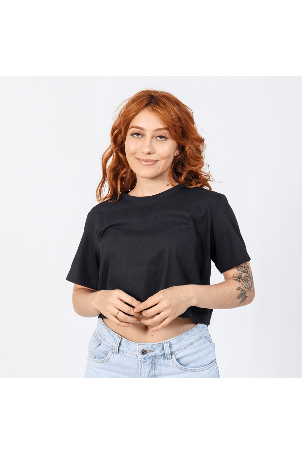 Cropped Feminino Em Malha De Algodão