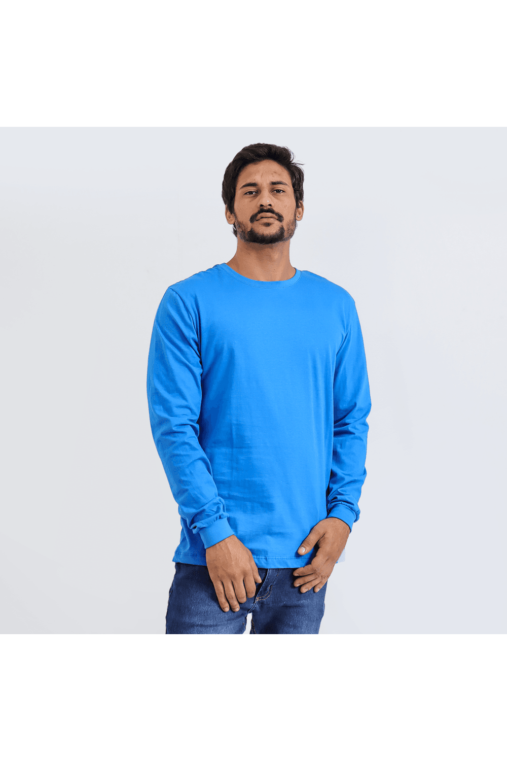 Camiseta Manga Longa Masculina Azul
