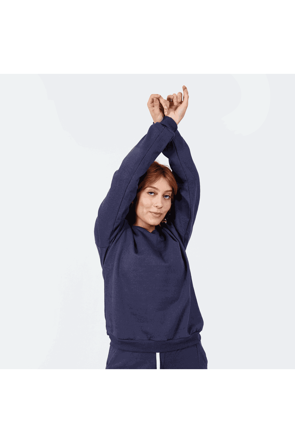 Moletom Feminino Gola Careca Azul