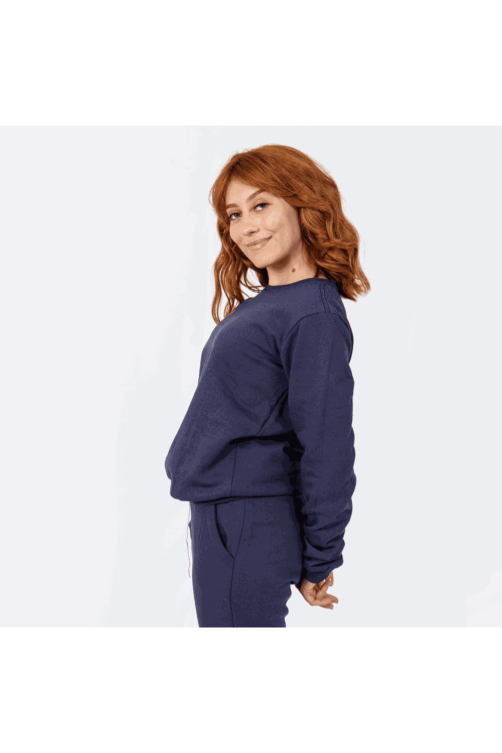 Moletom Feminino Gola Careca Azul