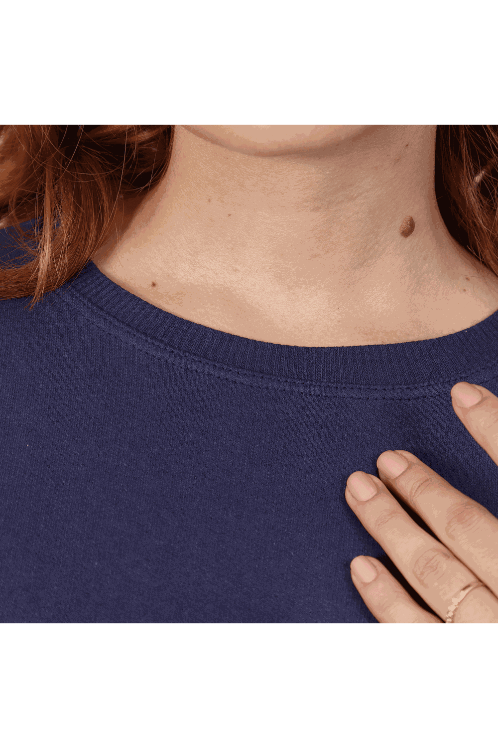 Moletom Feminino Gola Careca Azul