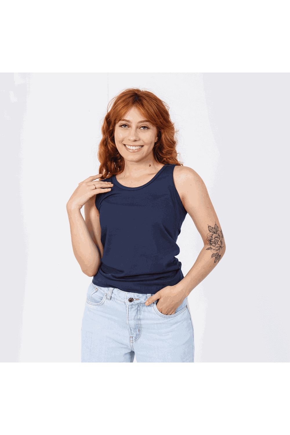 Regata Feminina Básica Azul