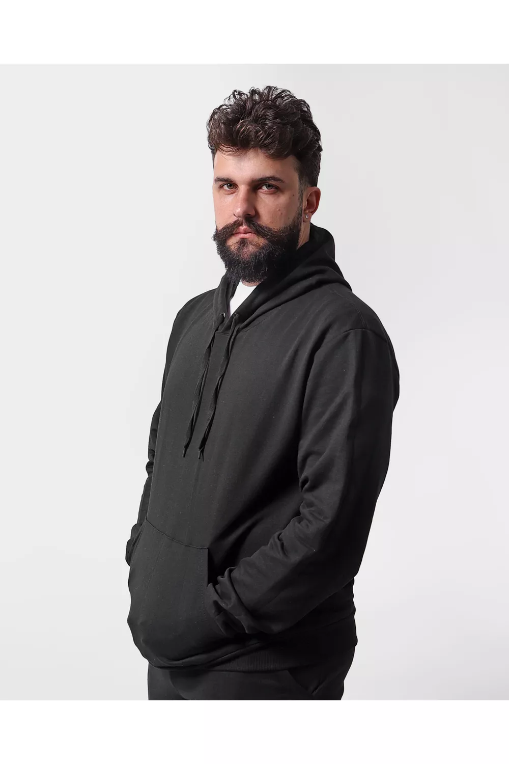 Blusa De Moletom Masculino Canguru Preto - Techmalhas