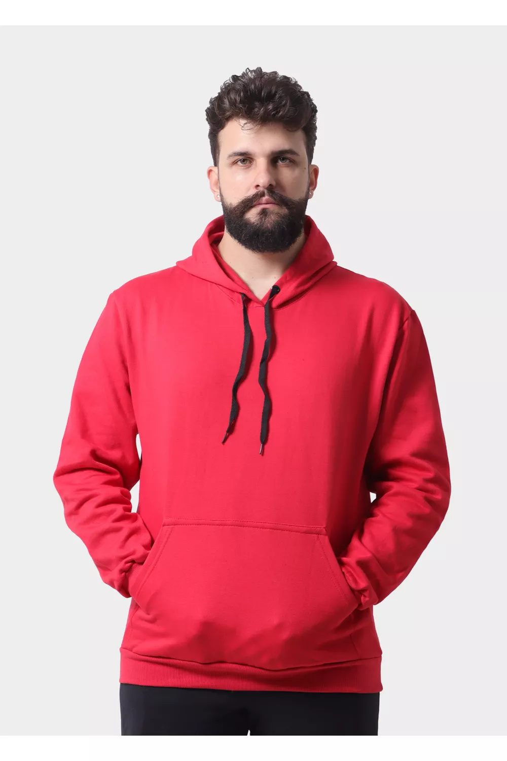 Blusa De Moletom Masculino Canguru Vermelho - Techmalhas