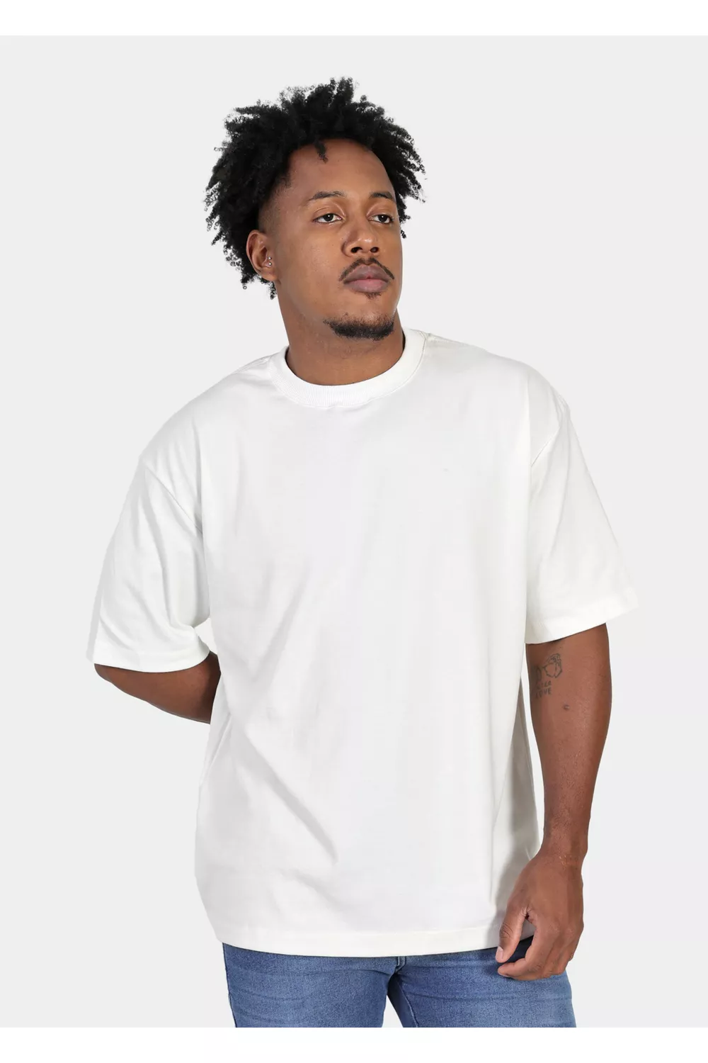 Camiseta Masculina Oversized Suedine Off White - Techmalhas