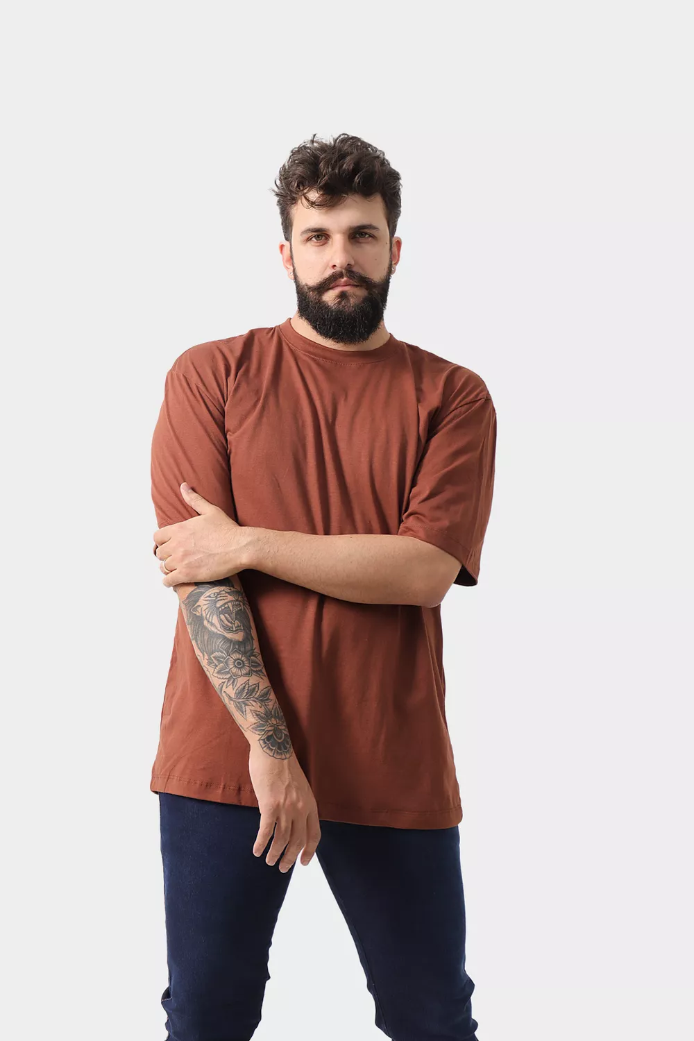 Camiseta Masculina Oversized Marrom | Techmalhas
