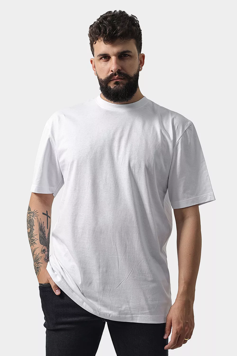 Camiseta Masculina Oversized Branca - Techmalhas