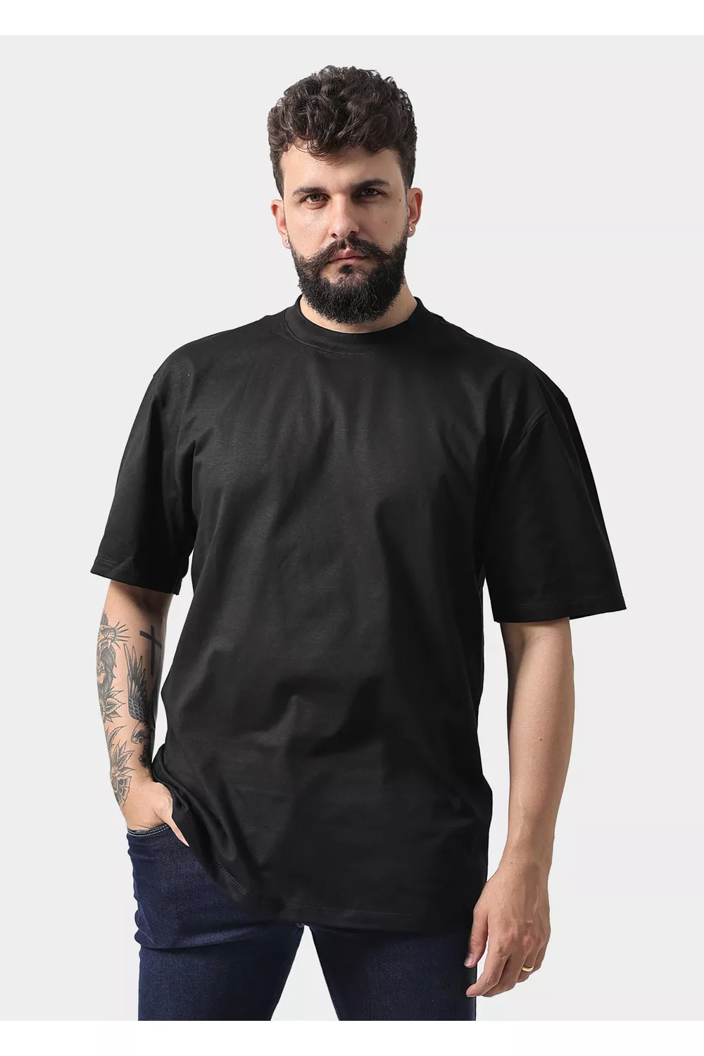 Camiseta Masculina Oversized Preta - Techmalhas
