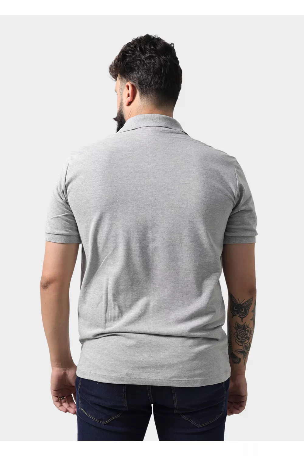 Camisa Polo Masculina Cinza | Techmalhas