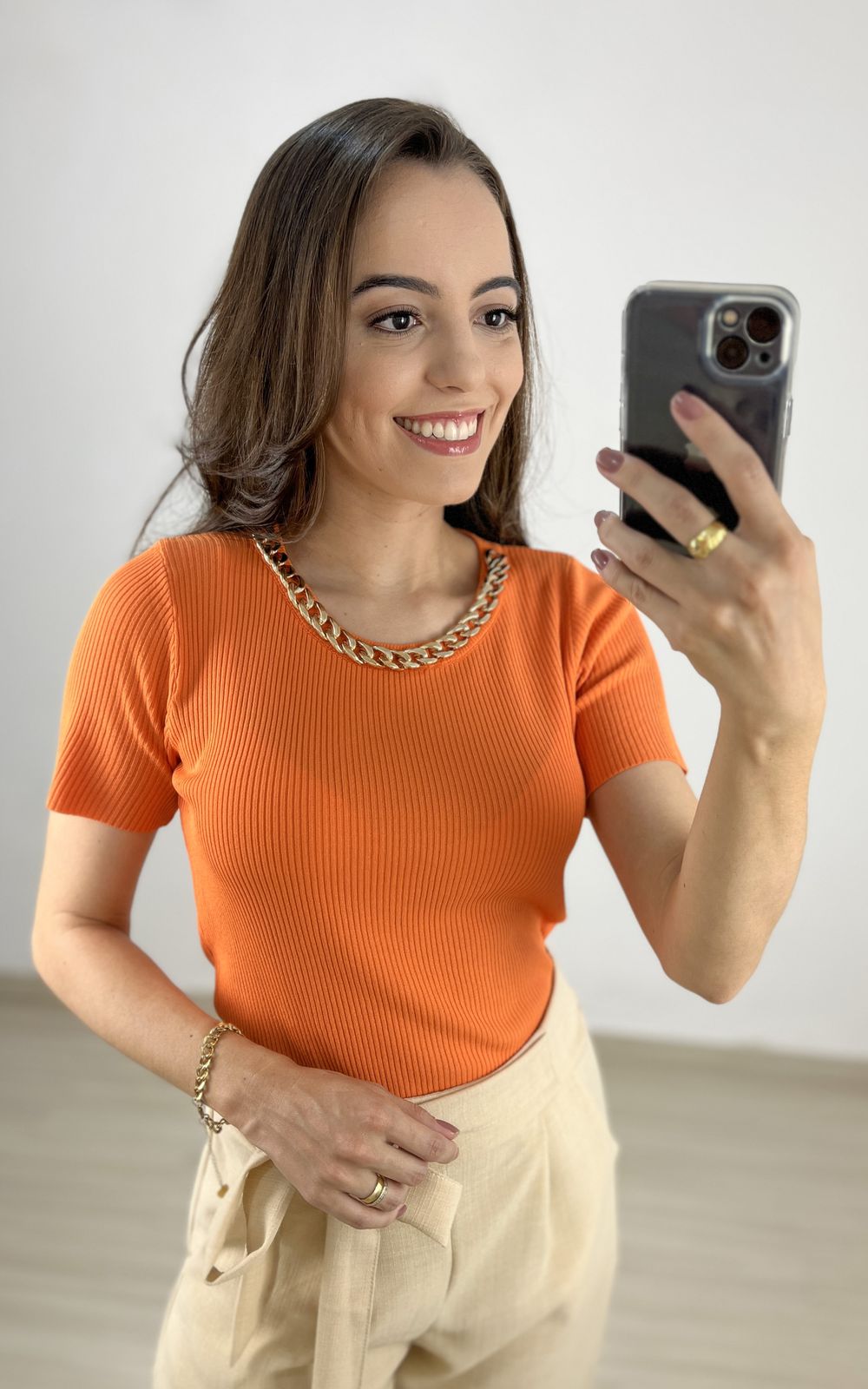 Blusa hotsell feminina laranja