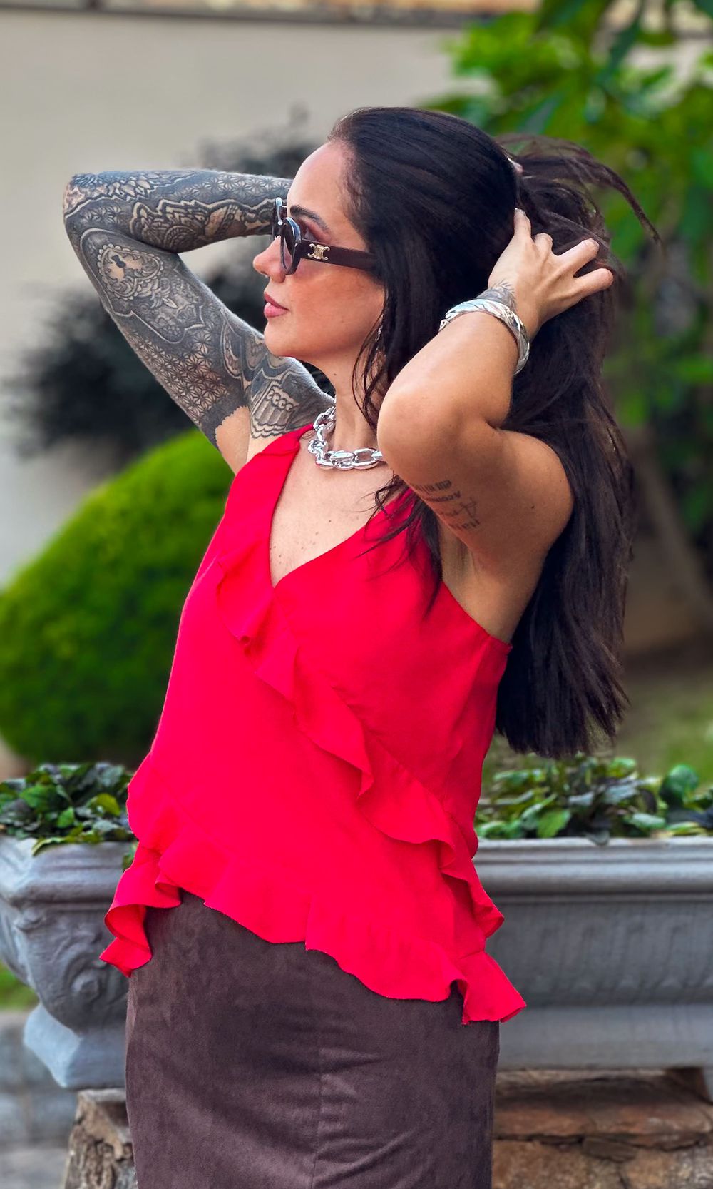 Regata Crepe com Babados - Vermelho - Jack Modas, Moda Feminina e Acessórios 