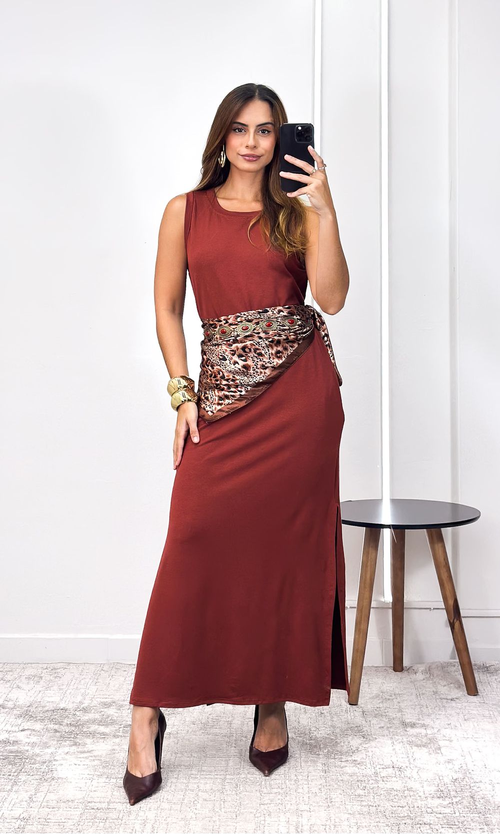 Vestido Malha Cavado - Terra Cota - Jack Modas, Moda Feminina e Acessórios 