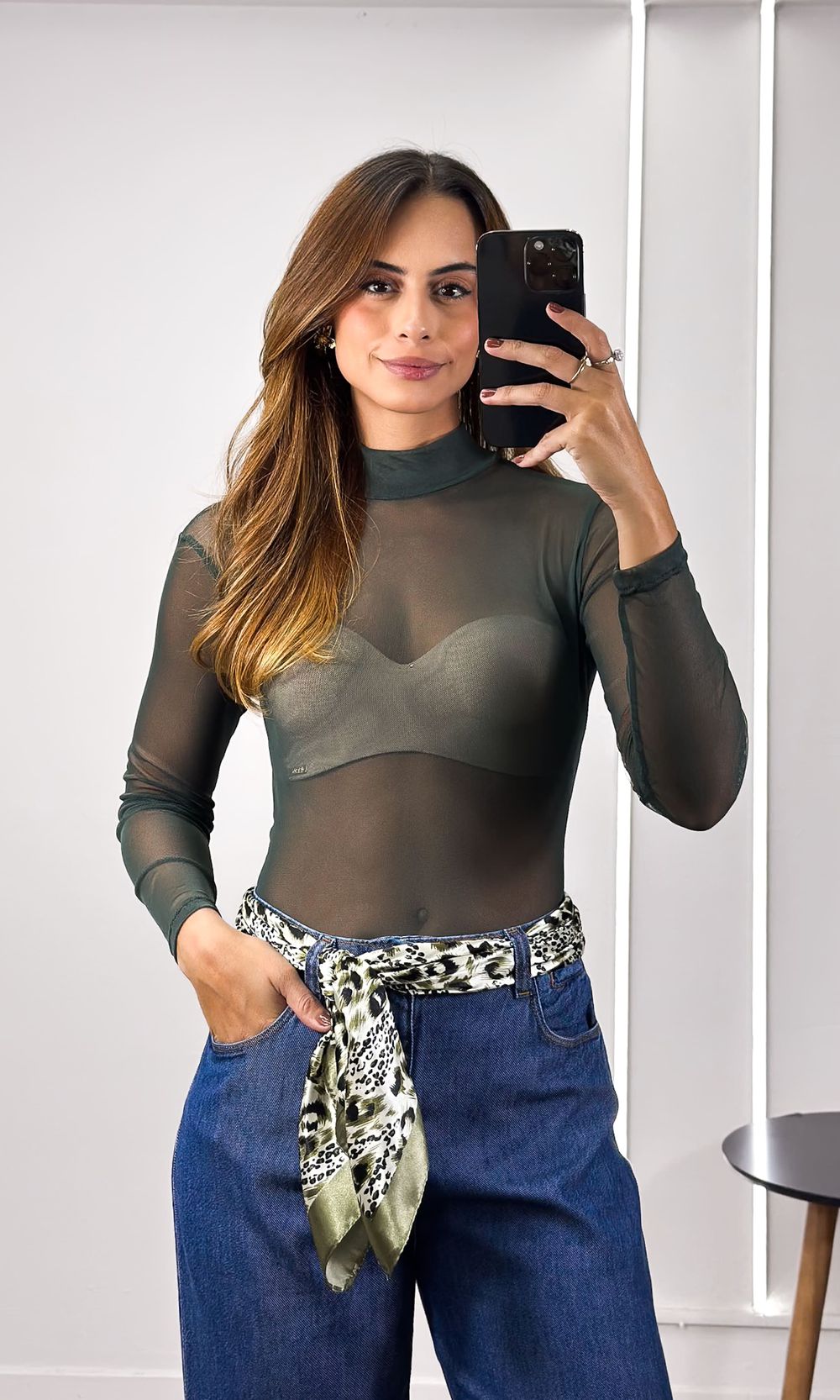 Body Tule Gola Alta - Verde Militar - Jack Modas, Moda Feminina e Acessórios 