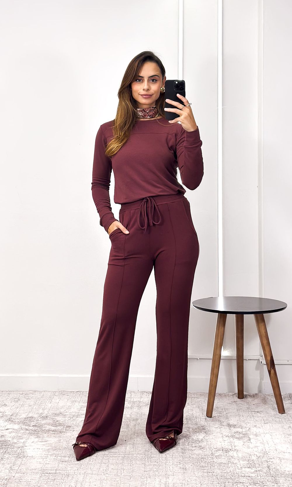 Conjunto Malha Blusa Manga Longa e Calça - Marrom - Jack Modas, Moda Feminina e Acessórios 