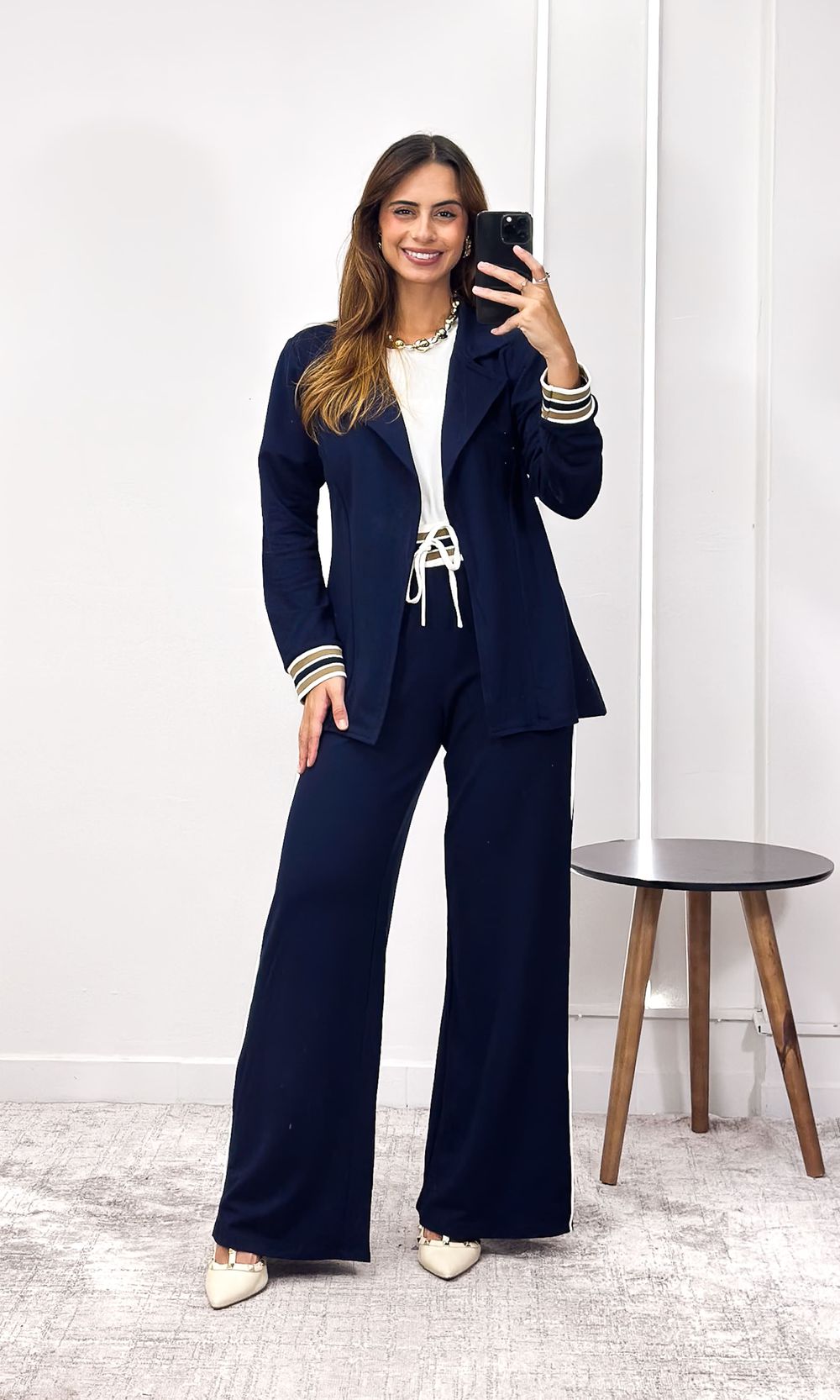 Conjunto Blusa, Calça e Blazer - Azul Marinho - Jack Modas, Moda Feminina e Acessórios 