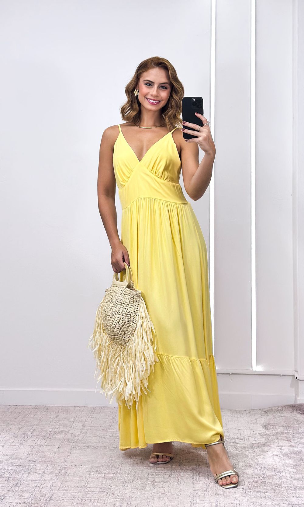 Vestido Decote V Dakota - Amarelo - Jack Modas, Moda Feminina e Acessórios 