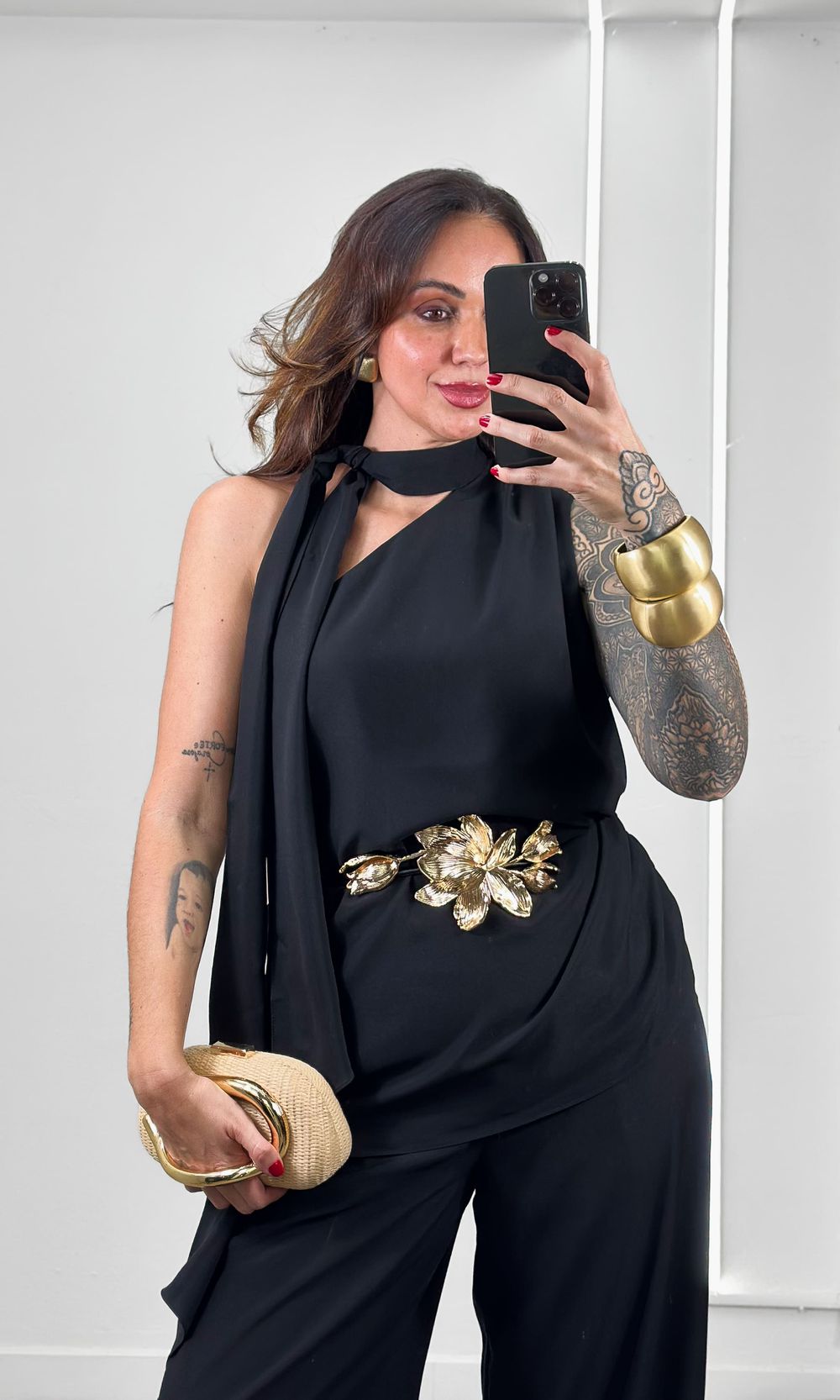 Blusa Um Ombro Gola Crepe Valéria - Preto - Jack Modas, Moda Feminina e Acessórios 