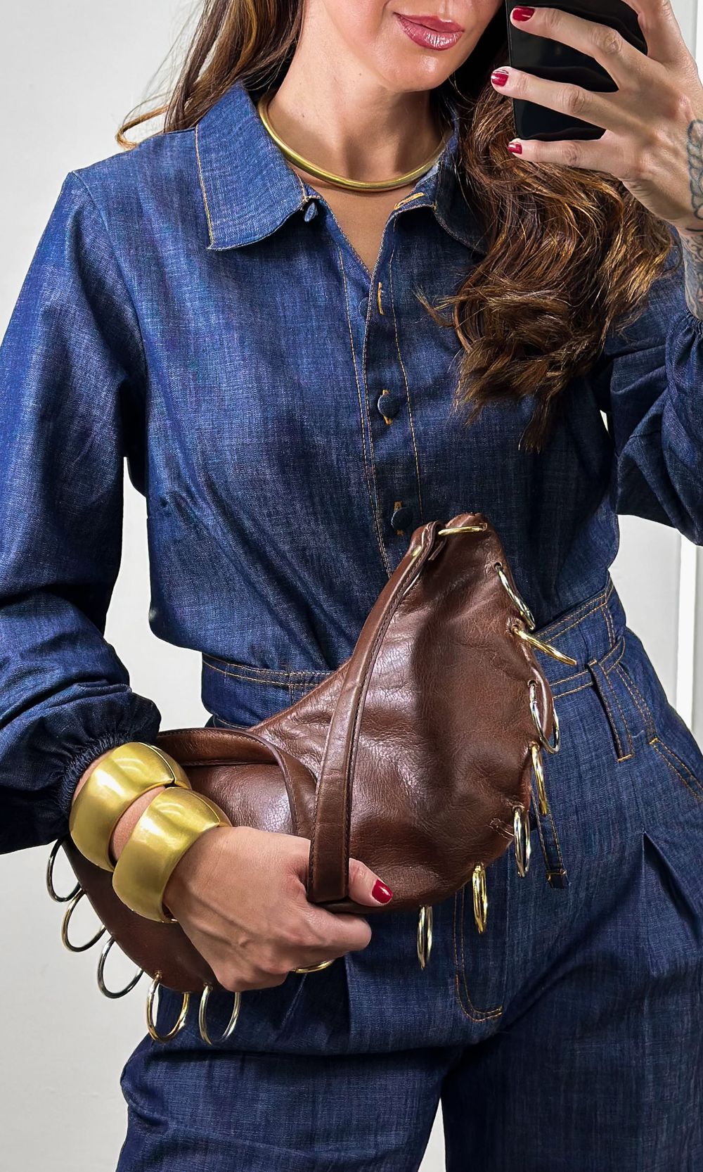 Camisa Curta Jeans Gola - Azul Escuro - Jack Modas, Moda Feminina e Acessórios 