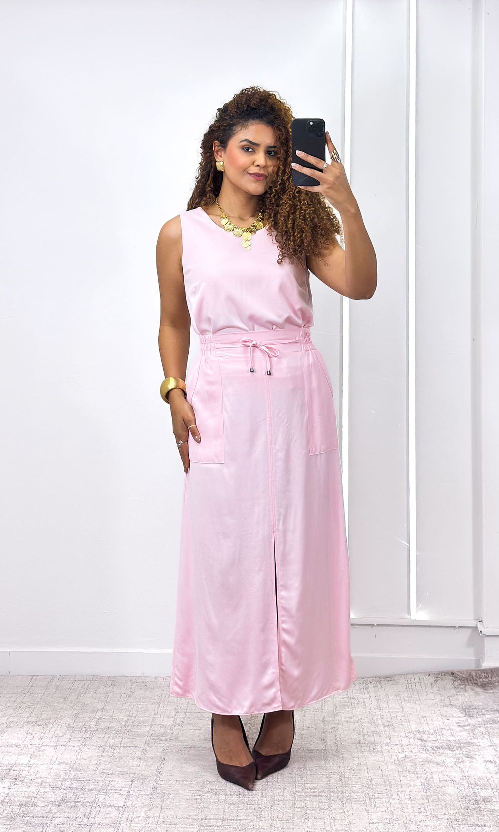 Conjunto Regata e Saia Reta Fenda - Rosa Blush - Jack Modas, Moda Feminina e Acessórios 