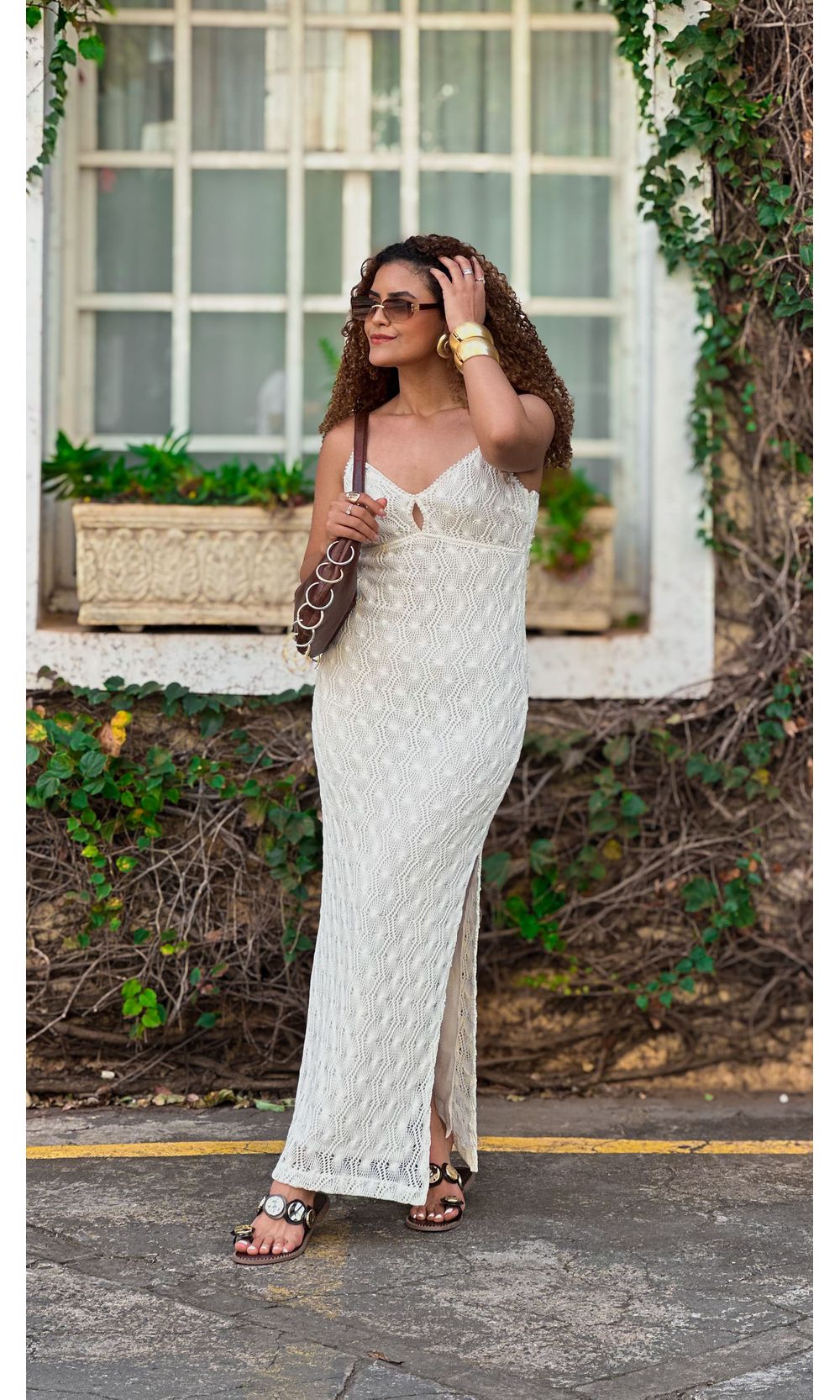 Vestido Crochê Decote Pedras Selena - Off - Jack Modas, Moda Feminina e Acessórios 