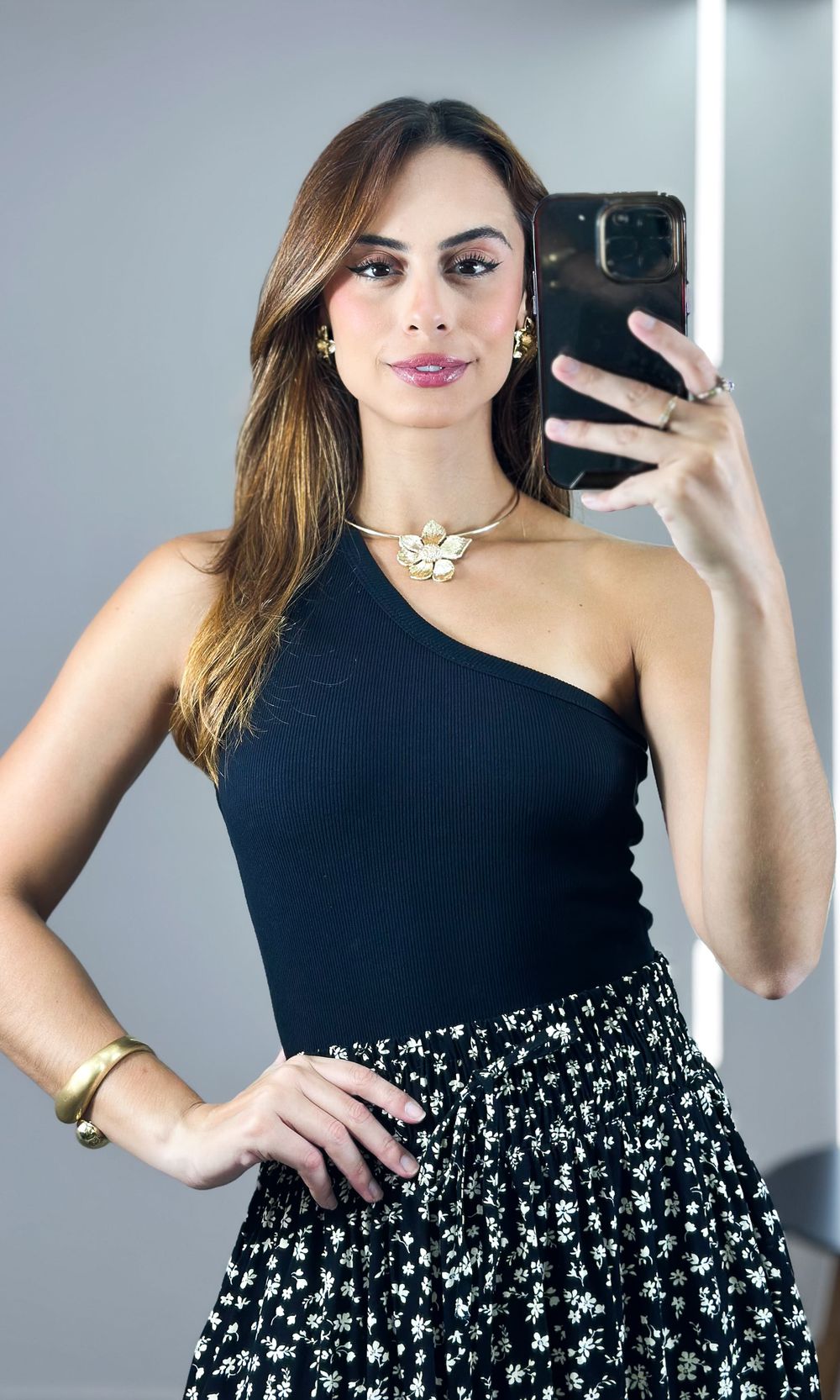 Regata Canelada Um Ombro - Preto - Jack Modas, Moda Feminina e Acessórios 