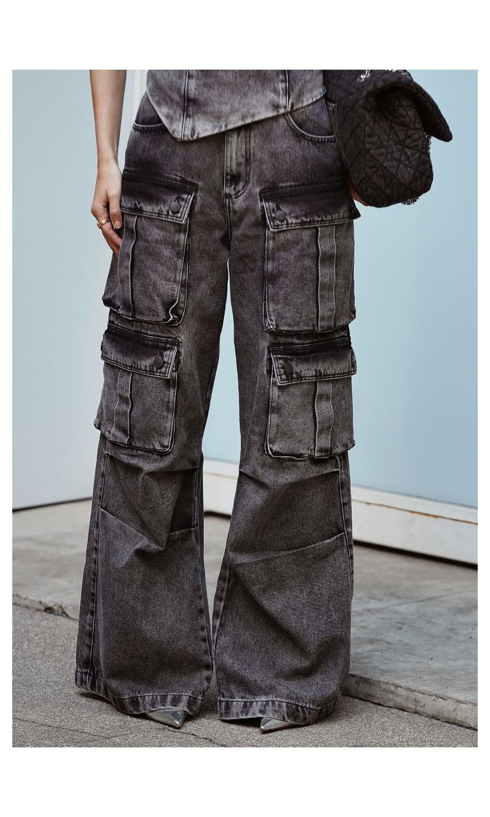 Calça Jeans Cargo Utility - Preto Estonado - Jack Modas, Moda Feminina e Acessórios 