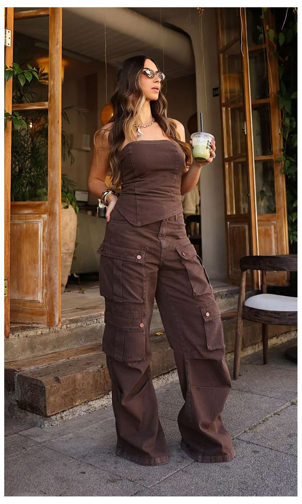 Calça Jeans Cargo Utility - Marrom Coffee - Jack Modas, Moda Feminina e Acessórios 